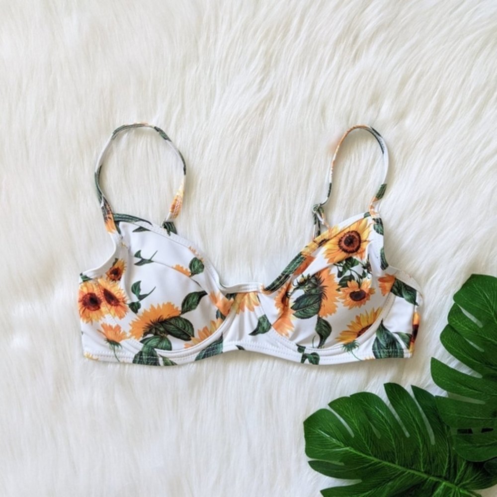 Women's Sunflower Push Up Bikini Top